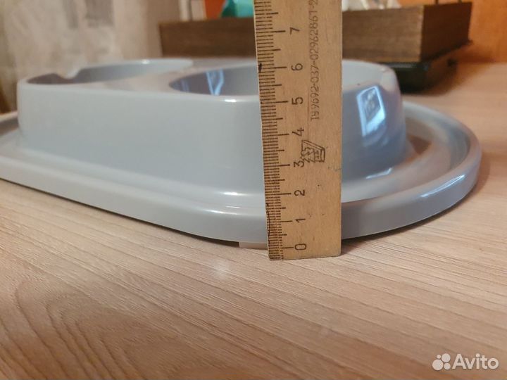 Кошачья миска с бортиком двойная