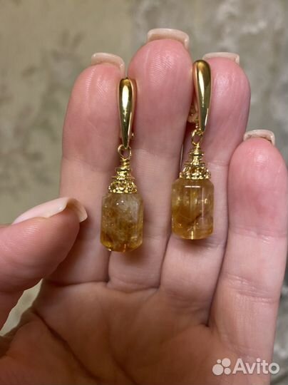 Серьги с цитрином