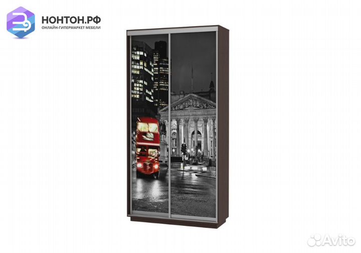 Шкаф-купе Нонтон 2-дверный венге / ночной Лондон