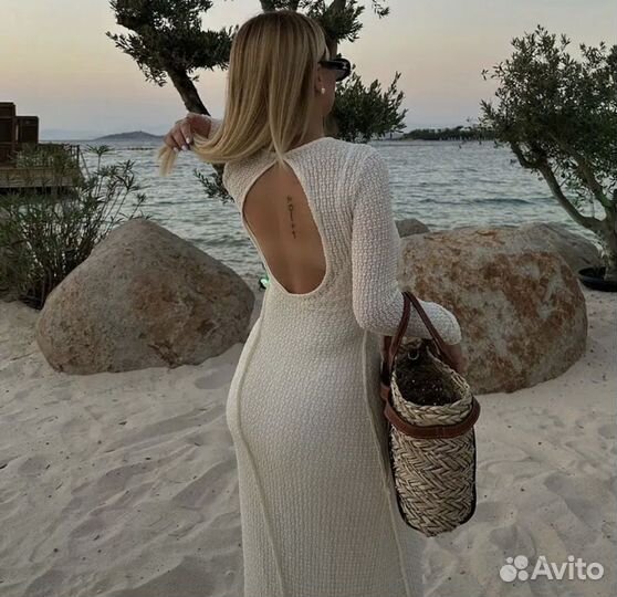 Вязаное летнее платье