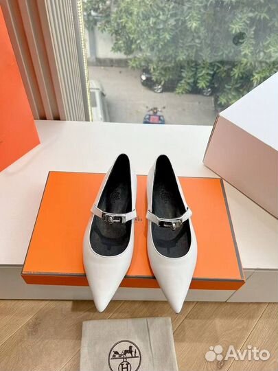 Балетки натуральная кожа hermes