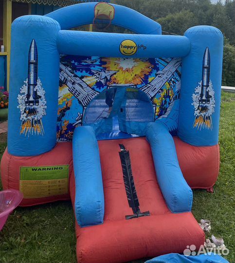 Детский надувной батут с горкой