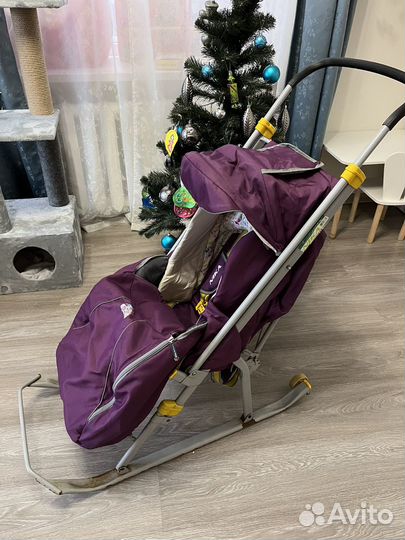 Коляска санки Ника детям 4 фиолетовые
