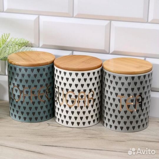 Набор банок керамических 'Адажио', 3 предмета 950