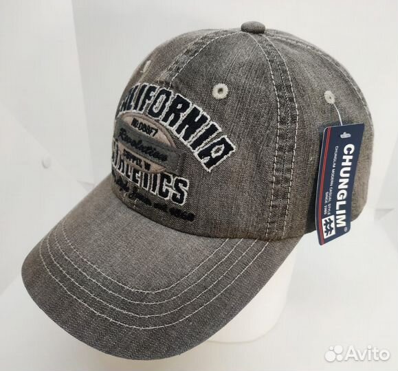 Бейсболка джинсовая новая серая