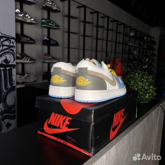 Nike Air Jordan 1 White-Blue-Brown-Yellow