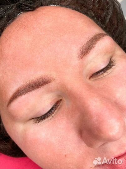 Перманентный макияж Пудровые брови, губы