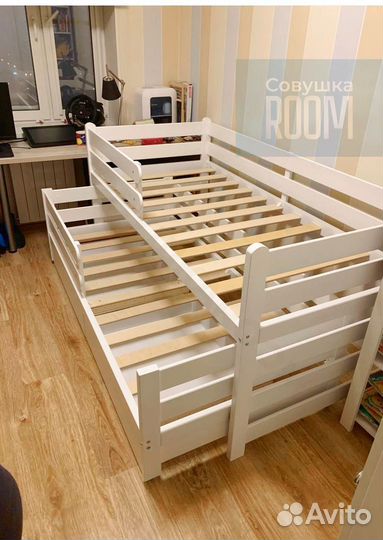 Детская Кровать из бука для двоих