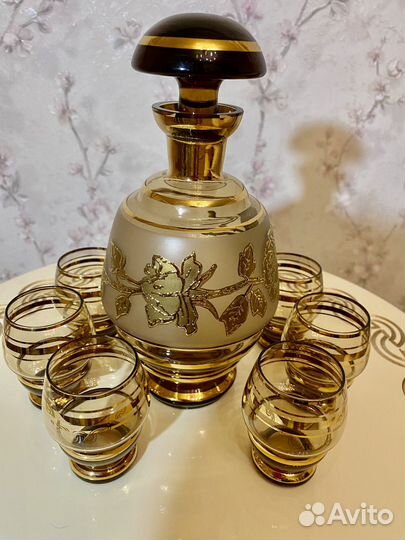 Графин штоф рюмки Чехия Богемия