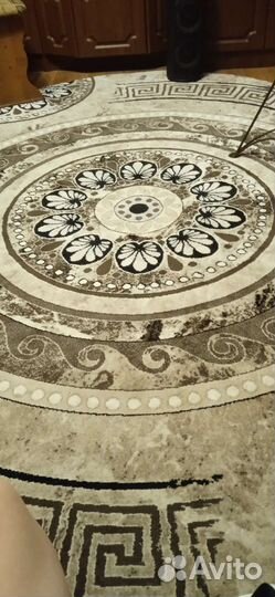 Палас 2 на 3-овал Серого цвета