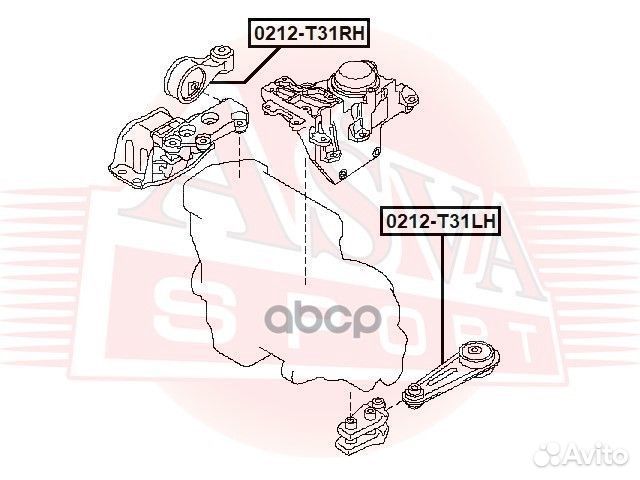 Подушка двигателя прав 0212T31RH asva