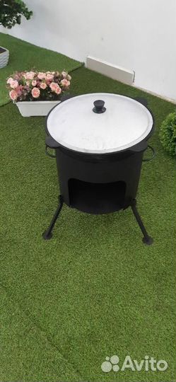 Комплект Казан чугунный+печь+шумовка