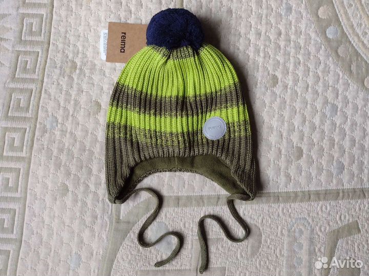 Новая зимняя шапка 50 Reima зелёная мальчика