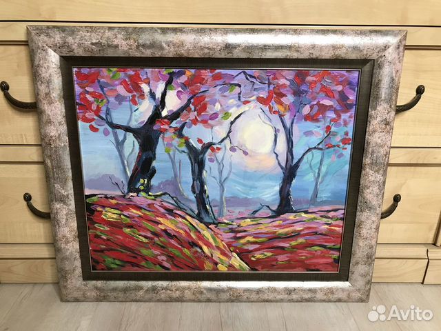 Картина маслом «Осень и деревья»