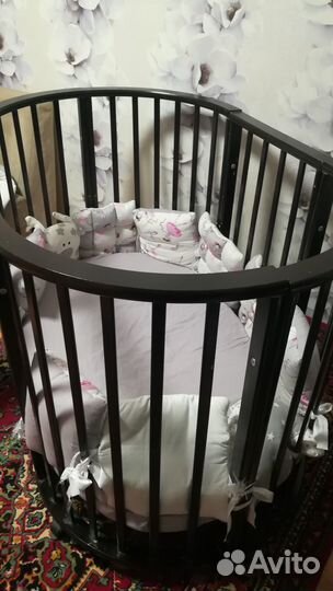 Детская кроватка круглая овальная