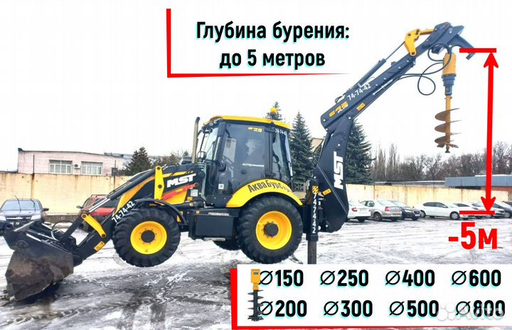 Услуги Эксковатора-погрузчика отбойный молот,бур