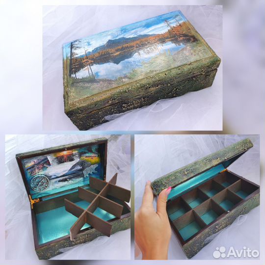 Шкатулка для украшений дерево, хранения, большая