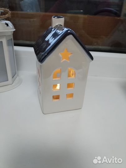 Домик светильник керамический
