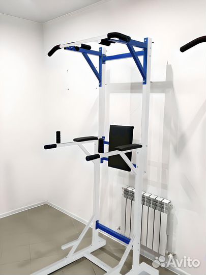 Напольный турник 3в1 225см Белый с синим