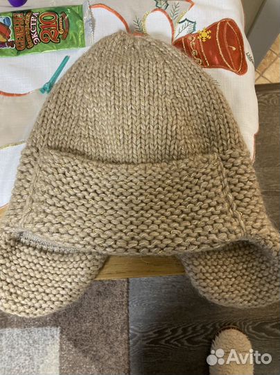 Шапка ушанка женская вязаная