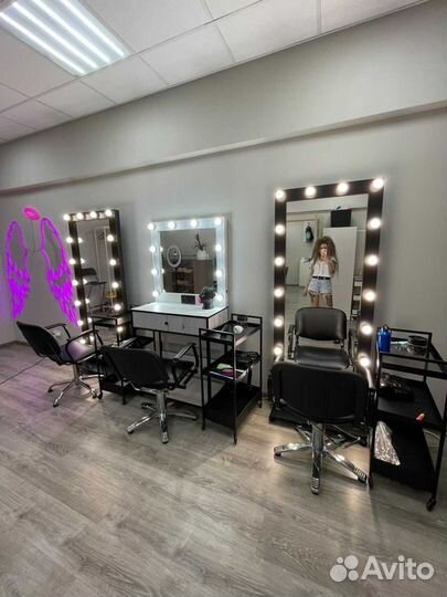 Гримерное зеркало с лампочками