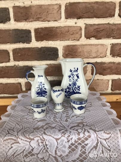 Синий лук, луковый узор кухонная посуда