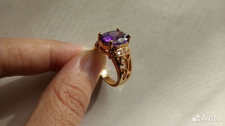 Перстень с аметистом (gold filled)