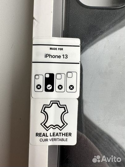 Чехол BMW на iPhone 13 кожаный