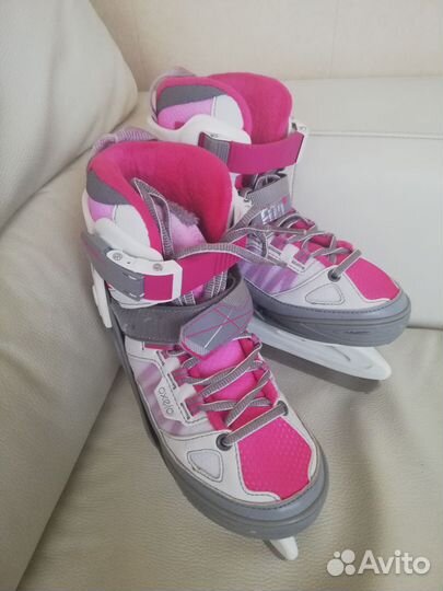 Коньки детские раздвижные размер 32-35
