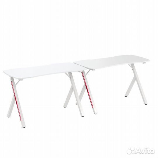 Два игровых компьютерных стола Мебель-24 GT-2310 белый, 240х60х73 см, столешница мдф