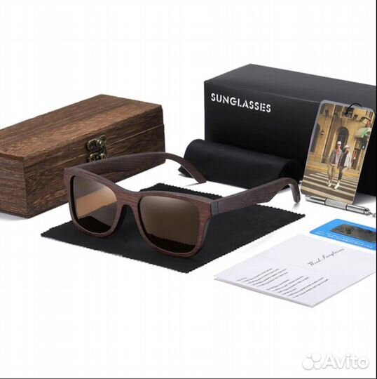 Очки солнцезащитные поляризационные бамбук UV400