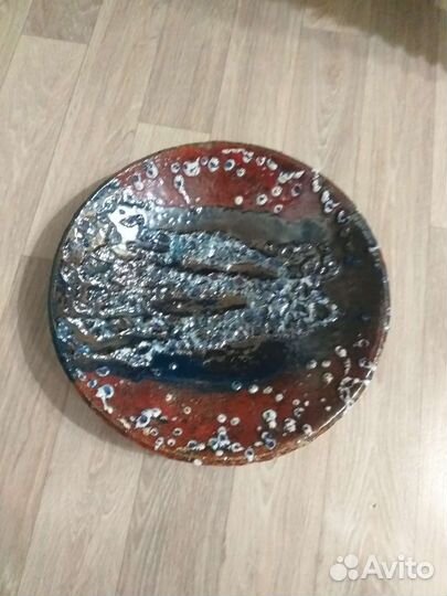 Панно-тарелка декоративная из глины
