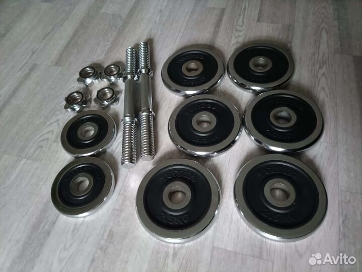 Гантели 20 кг Хромированные