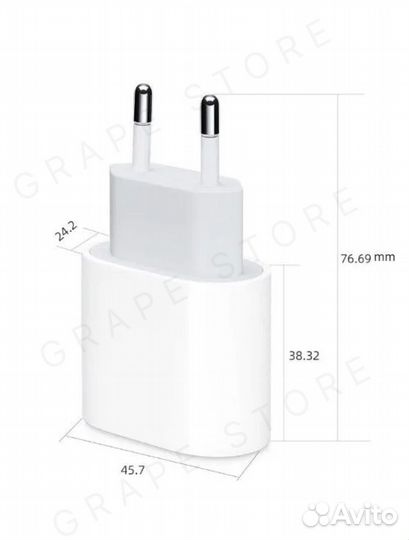 Быстрая зарядка Блок 20W для айфон Type C