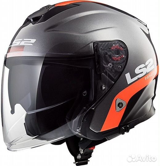 Мотошлем LS2 OF521 Infinity SMART Titanium Orange