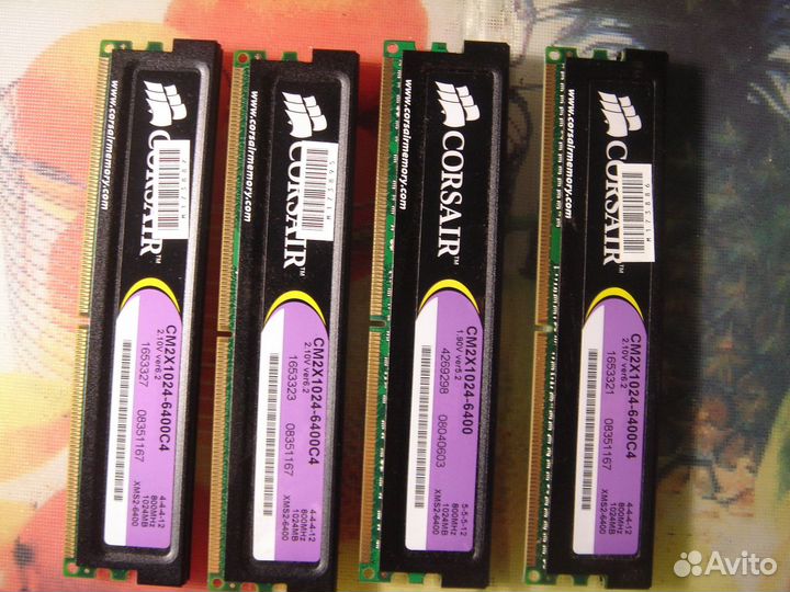 Память DDR2 corsair Extreme 4 Gb (4шт по 1 Gb)