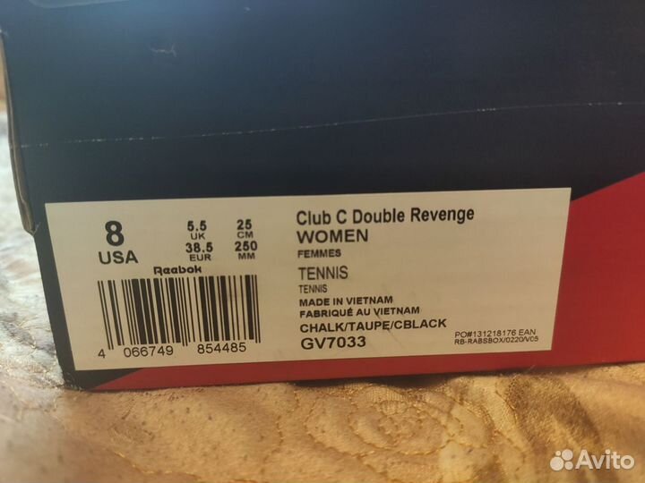 Оригинал кроссовки reebok 38 club c double revenge