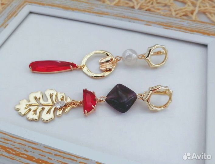 Серьги с натуральным камнем