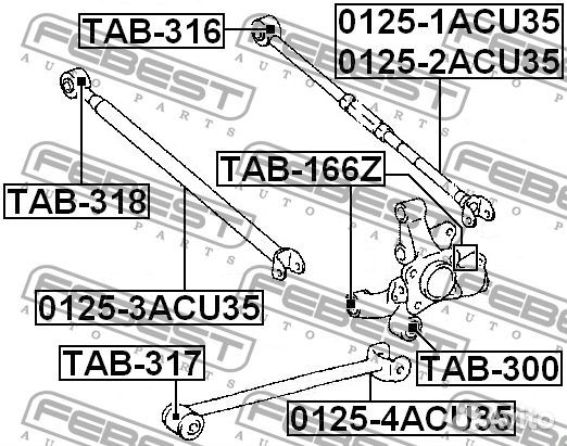 Febest TAB-166Z Сайлентблок задней цапфы lexustoyo