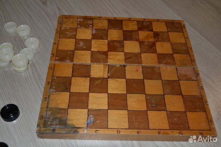 Шашки доска СССР 30х30 см комплект