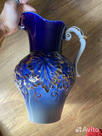 Кувшин, блюдо кобальт. Фарфор набор