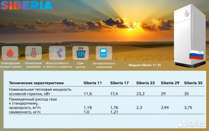 Газовые Котлы разные- Новые-RGA-Siberia-жмз