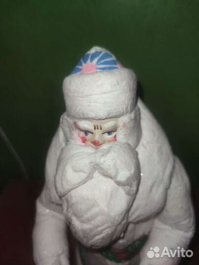 Дед Мороз вата папье-маше Этикетка Калинин 1960-70