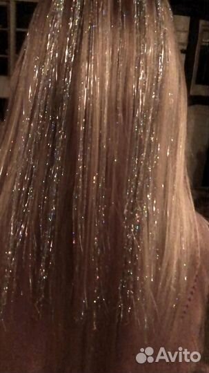 Блестящие нити для волос