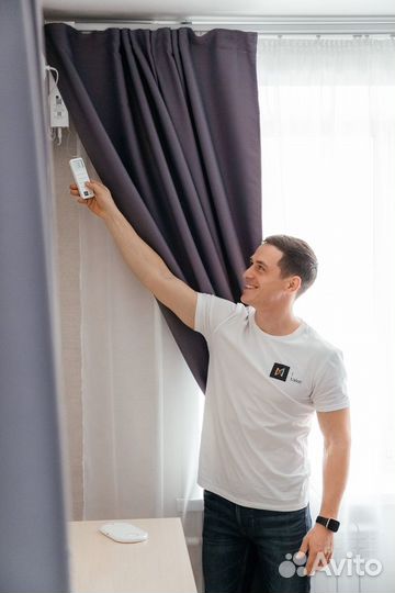 Электрокарниз и карниз (шторы и тюль)