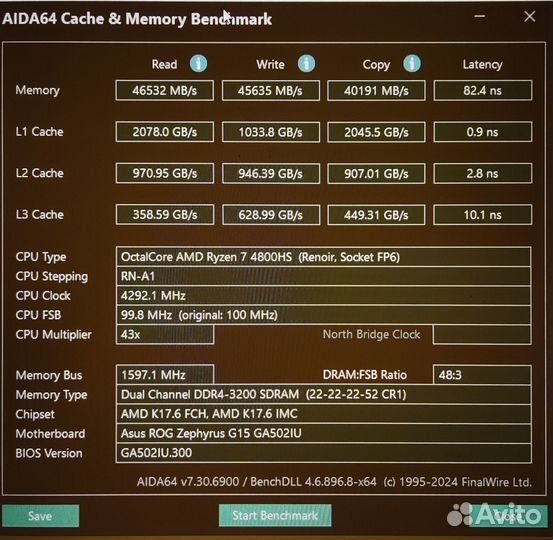 Asus ROG Zephyrus G15 (R4800HS/16Gb/512Gb/1660Ti)