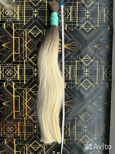 Новые волосы для наращивания 45 см блонд амбре