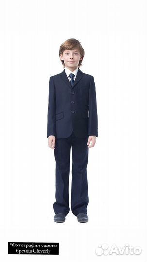 Костюм-двойка на мальчика синий полушерстяной, 158