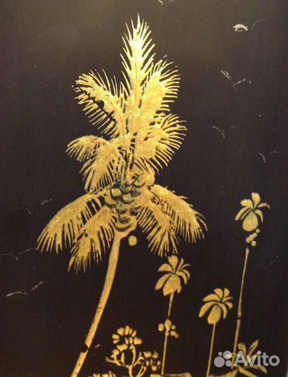 Винтажное Вьетнамское панно 70-е годы Хошимин