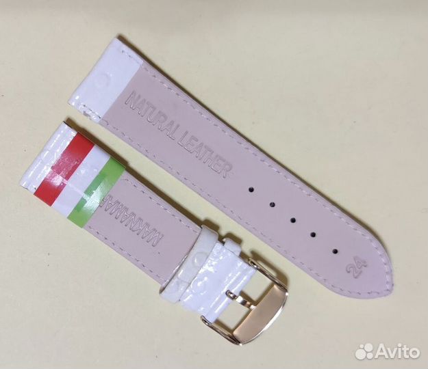 Ремешок для часов 24 мм Maknamara молочный